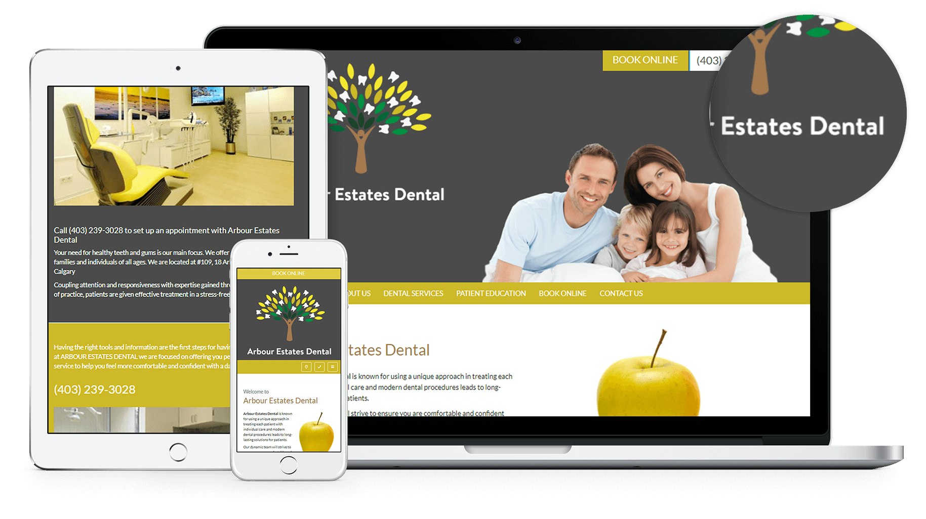 We have just launched a brand new dental website for our client in Calgary called Arbour Estates. The website has responsive design