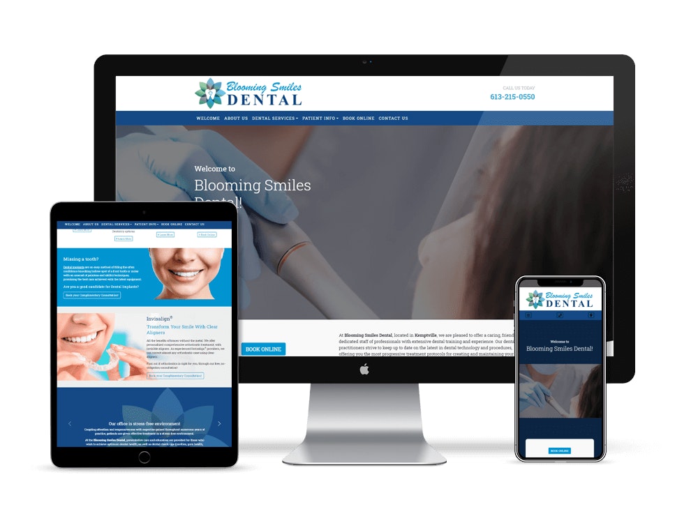 Custom dental websites, dental marketing, and SEO for dentists and dental professionals. Blooming Smiles Dental is a dental practice found in Ontario