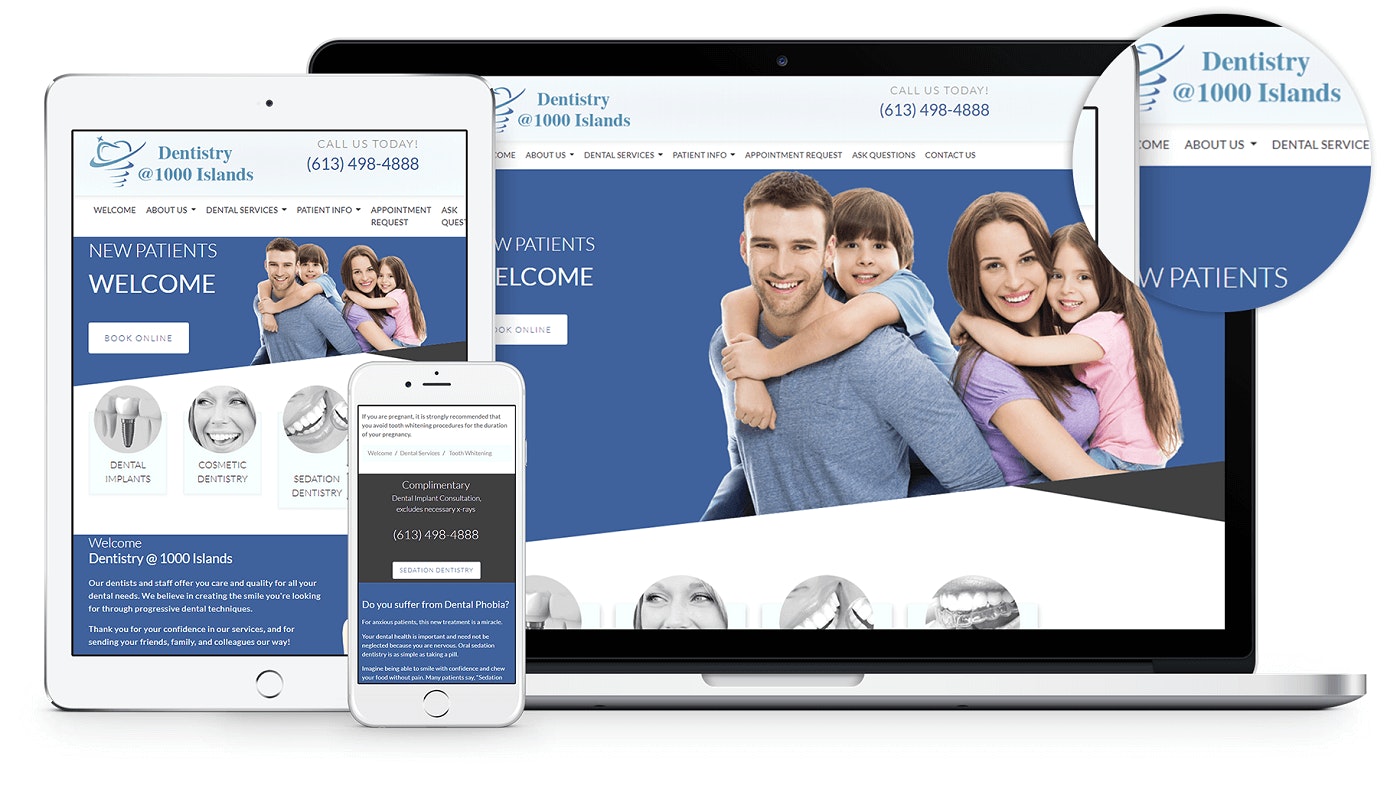 Dentistry@1000 Islands is a great dental clinic under new management so they needed a new website to share themselves with online dental practice