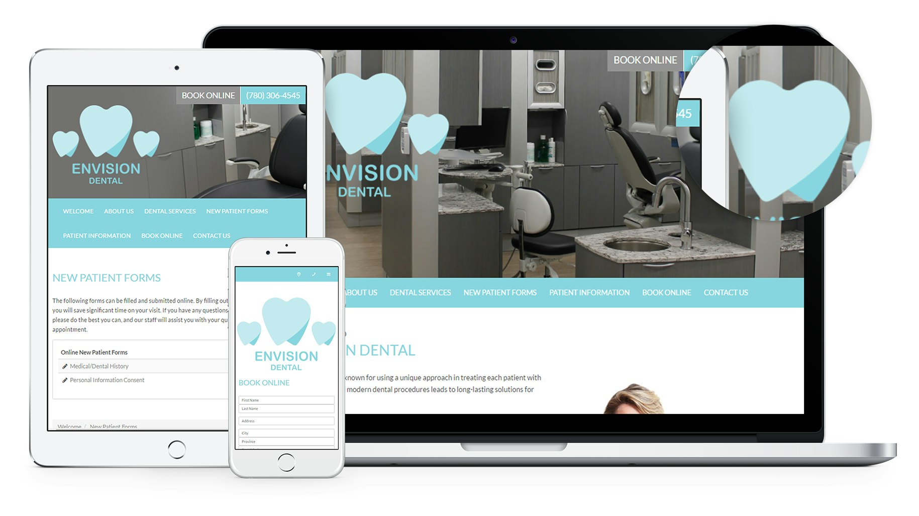 We have just launched a new Website for our client Envision Dental. The website has some very neat features, including online New Patient Forms