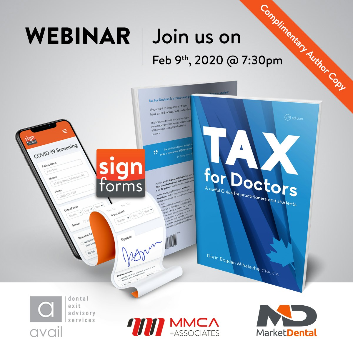 New book releases Tax for Doctors & SignForms (COVID forms). Free Webinar on Feb 9th, 2020 at 7:30pm (Mountain Time)
