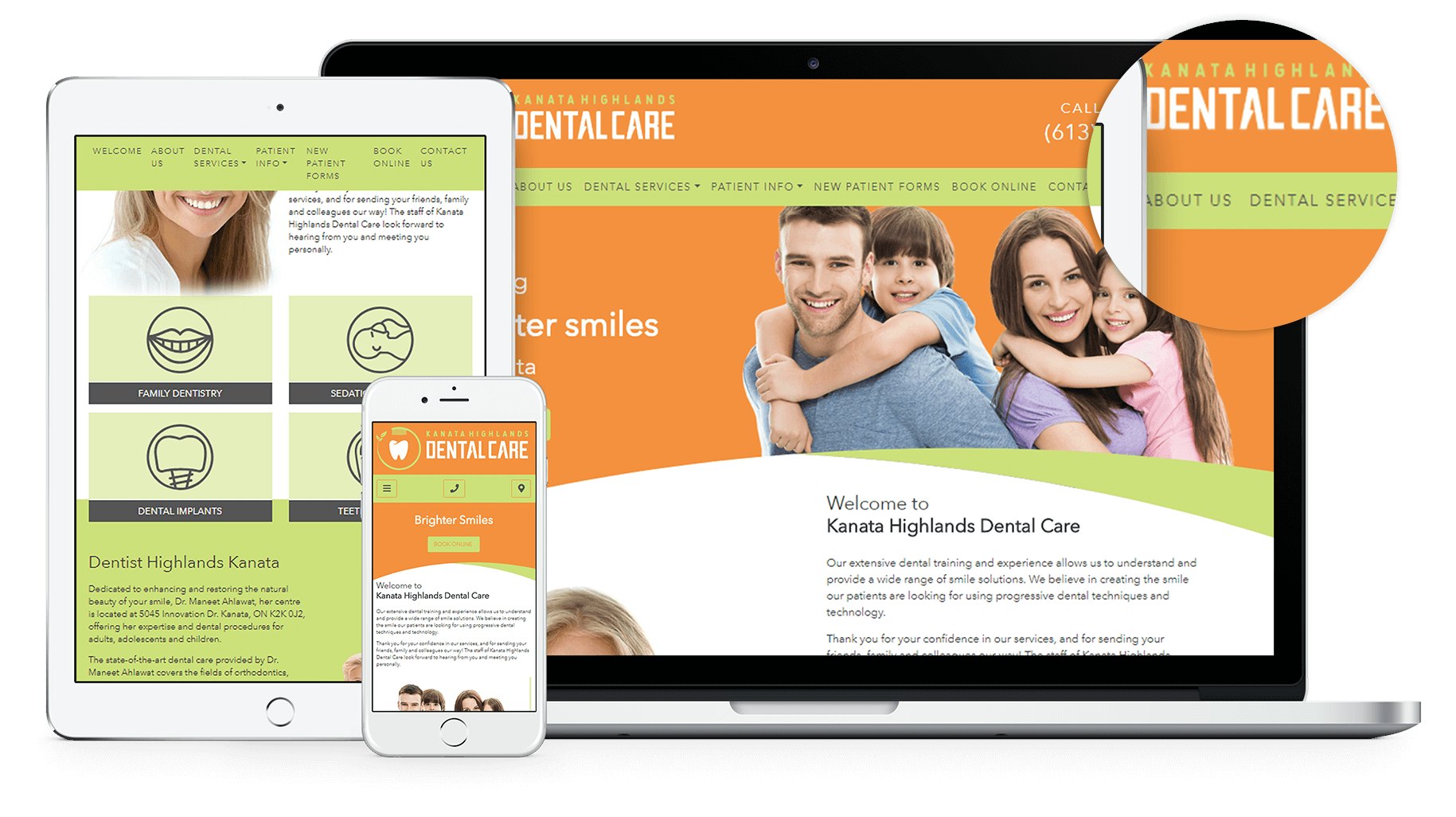 Kanata Highlands Dental Care near Ottawa, Ontario recently chose us to create a fresh, new website to showcase their practice.