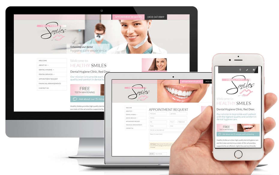 We are pleased to announce the launch of a new custom-built dental website for Dental Healthy Smiles in Red Deer, Alberta.