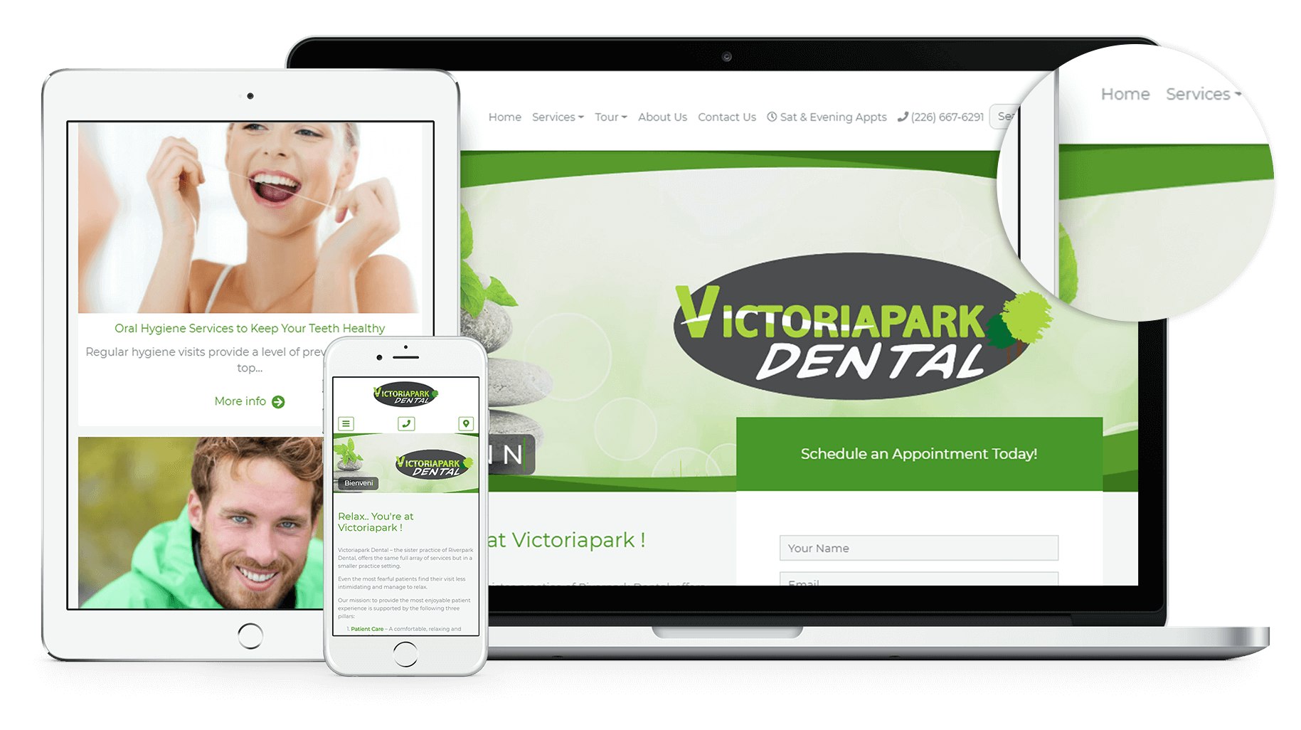 Victoriapark Dental in London, Ontario was looking to refresh their web presence and we're pleased to have been chosen to deliver their new practice vision