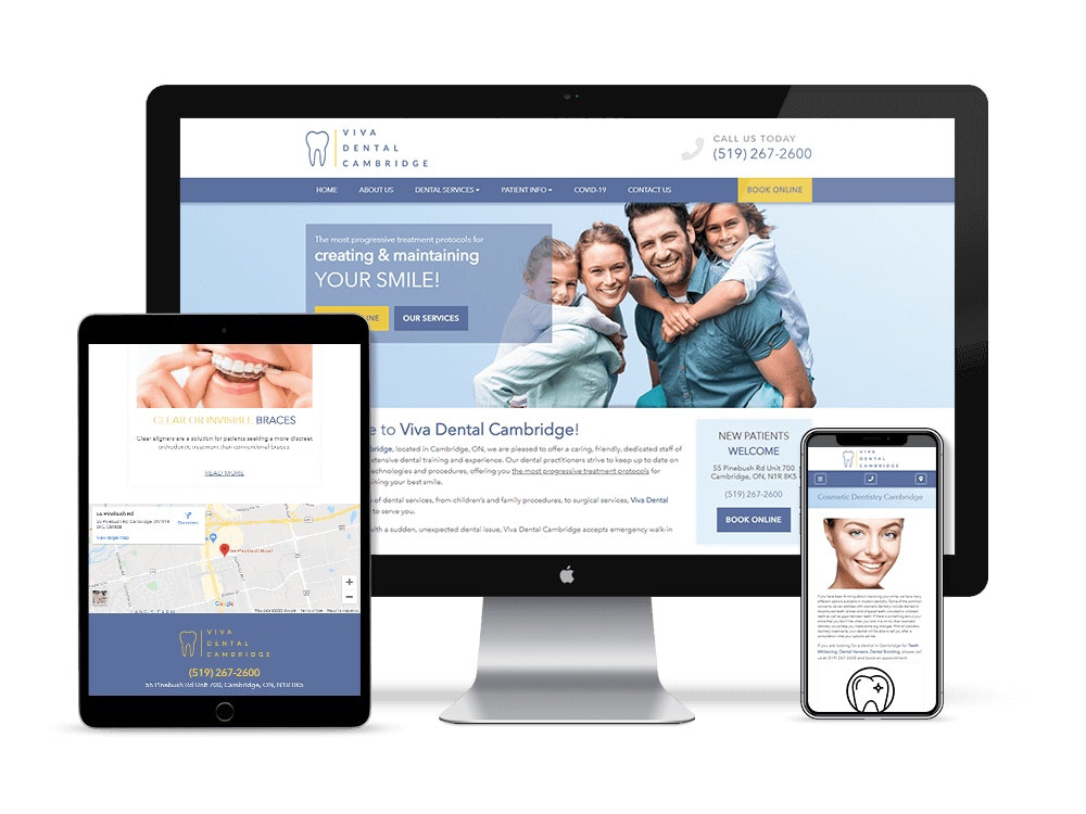 Viva Dental Cambridge. Custom dental websites, dental marketing, and SEO for dentists and dental professionals