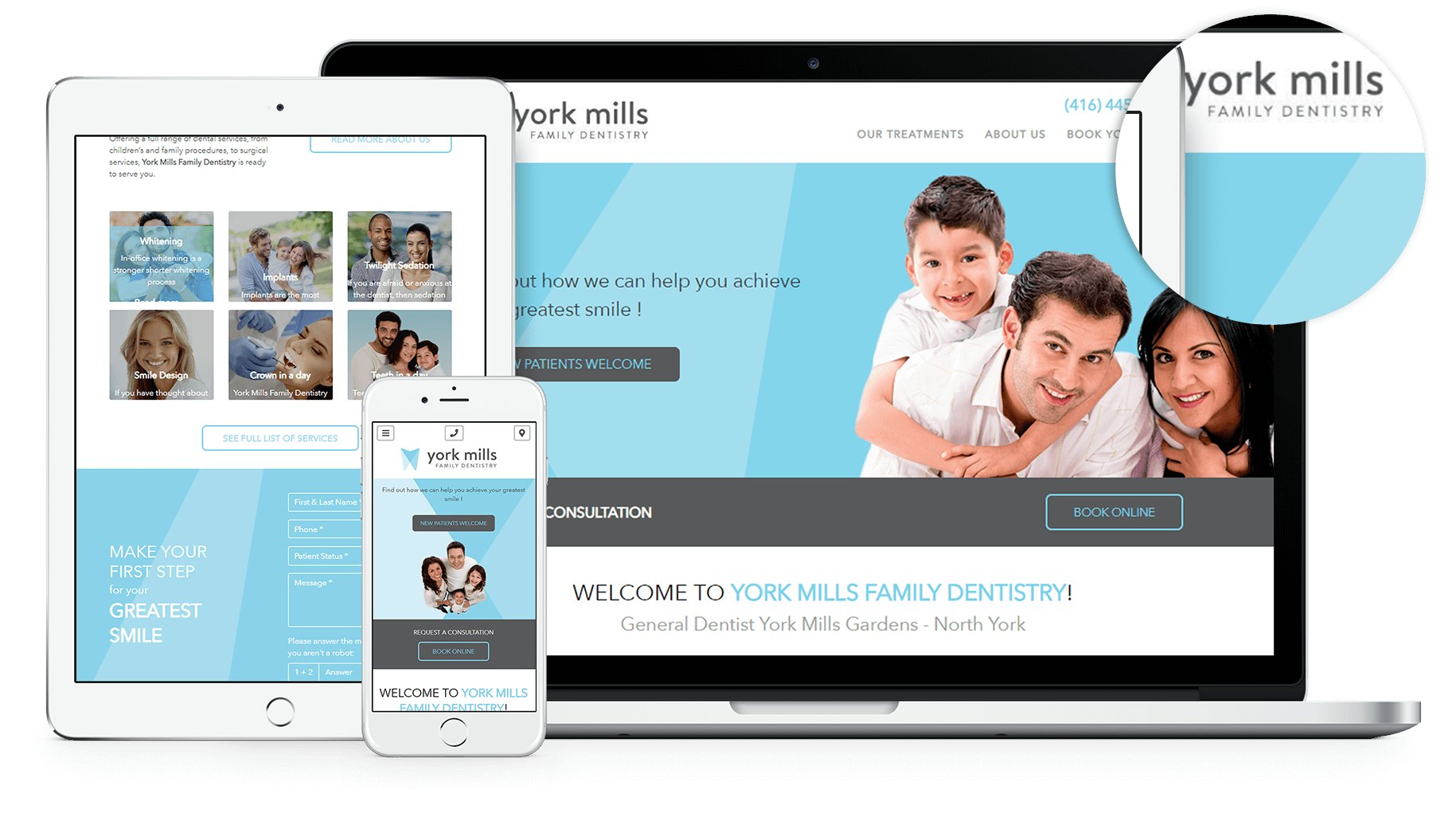 We’re thrilled to have been chosen to create the entire branding and digital look for York Mills Family Dentistry.